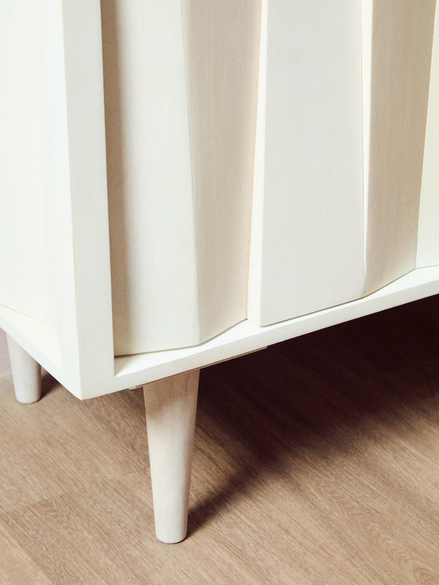 Orla Two Door Whitewash Mango Wood Abstract Cabinet