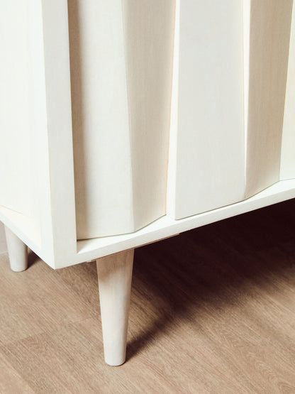 Orla Two Door Whitewash Mango Wood Abstract Cabinet