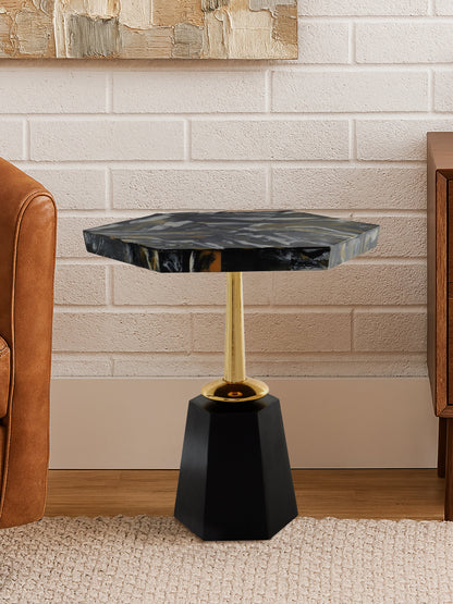 Raya Hexagonal Horn Top Side Table
