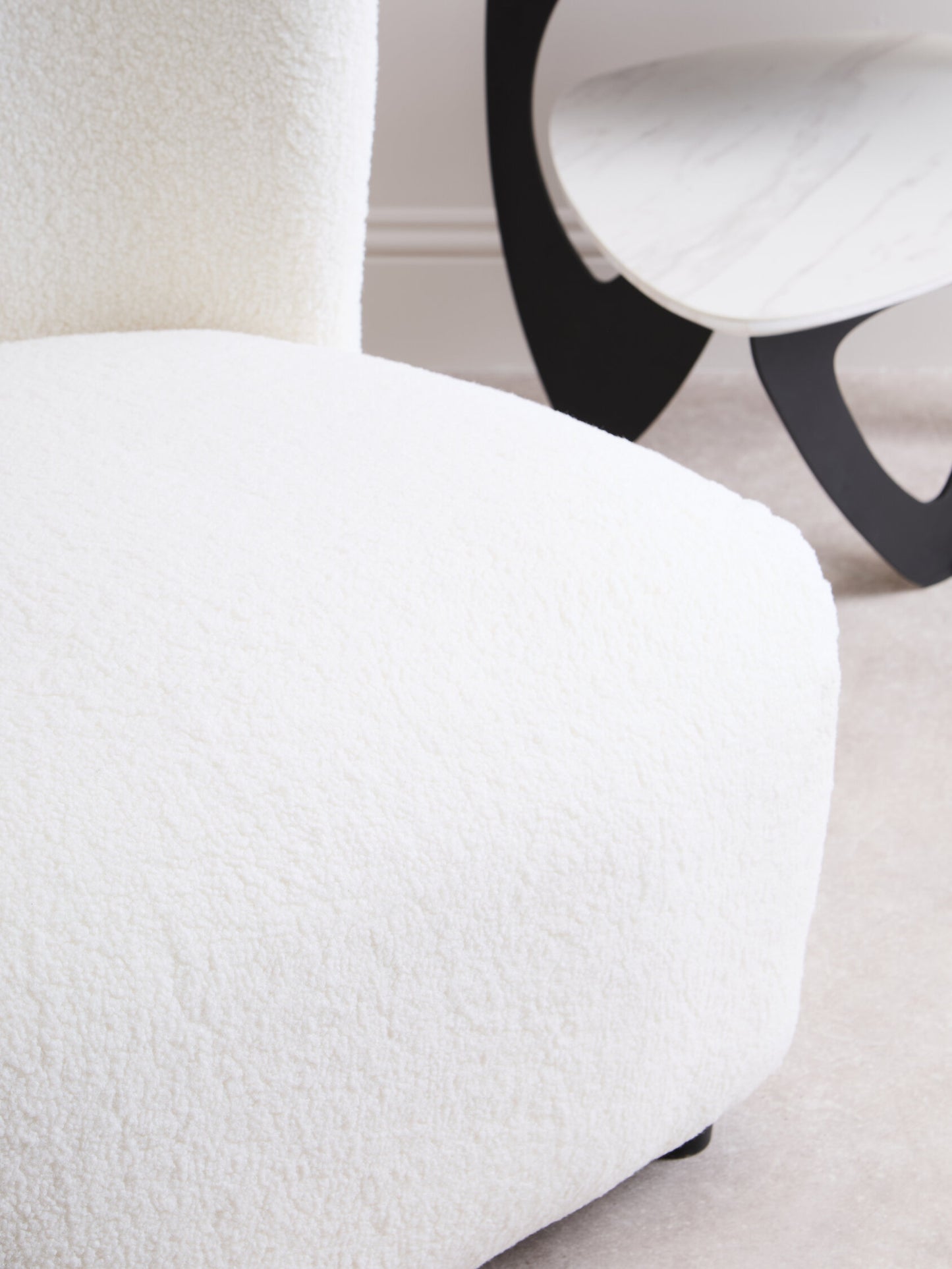 Allure Ivory Bouclé-Effect Armless Armchair