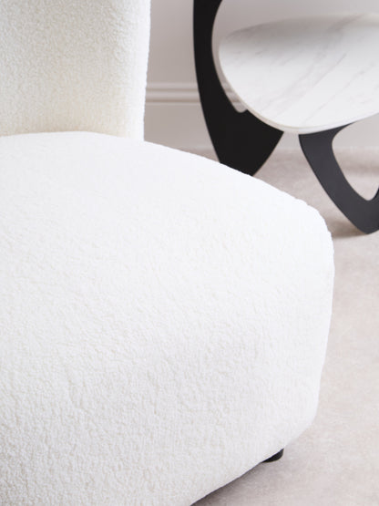 Allure Ivory Bouclé-Effect Armless Armchair
