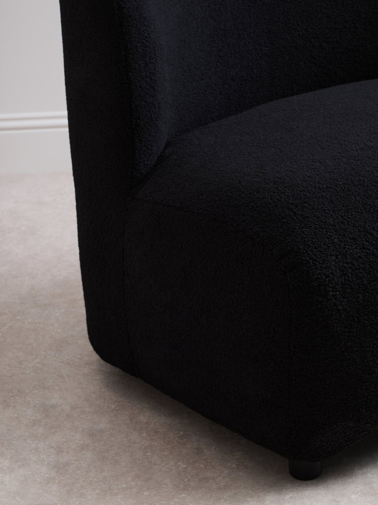 Allure Black Bouclé-Effect Armless Armchair