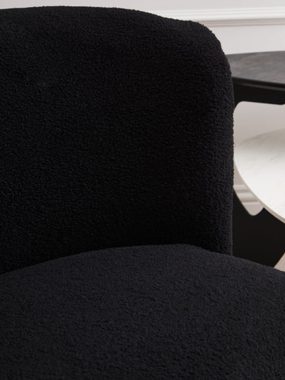 Allure Black Bouclé-Effect Armless Armchair