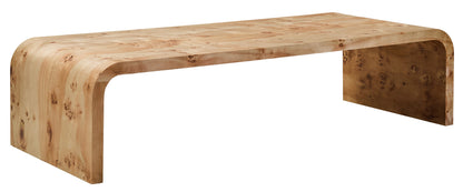 Aspen Curved Burl Wood Coffee Table