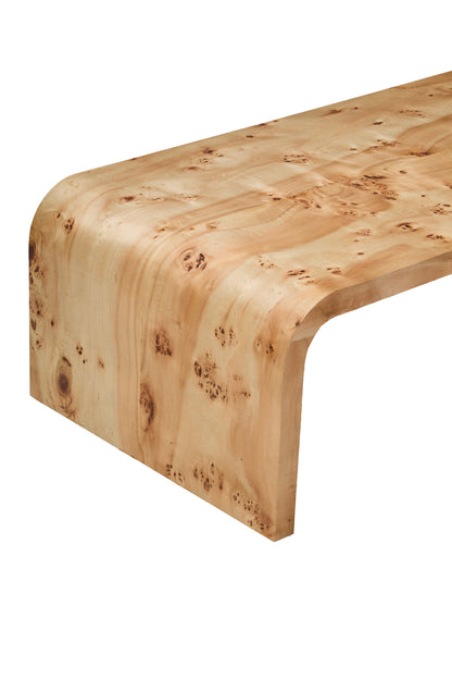 Aspen Curved Burl Wood Coffee Table