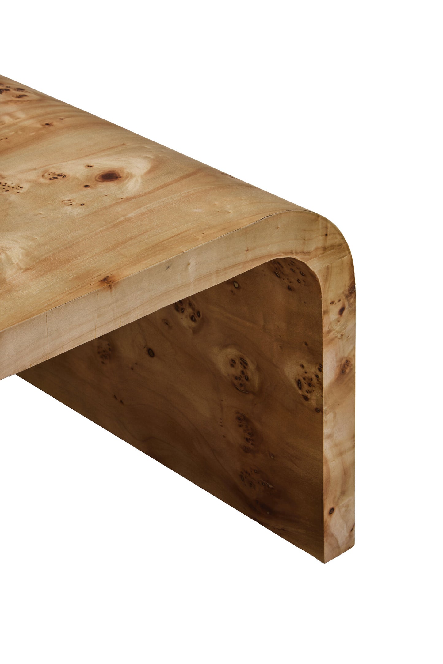 Aspen Curved Burl Wood Coffee Table