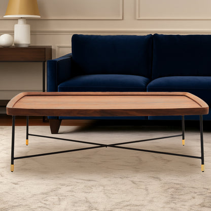 Philly Coffee Table With Cross Metal Legs