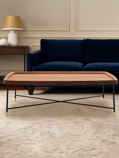 Philly Coffee Table With Cross Metal Legs