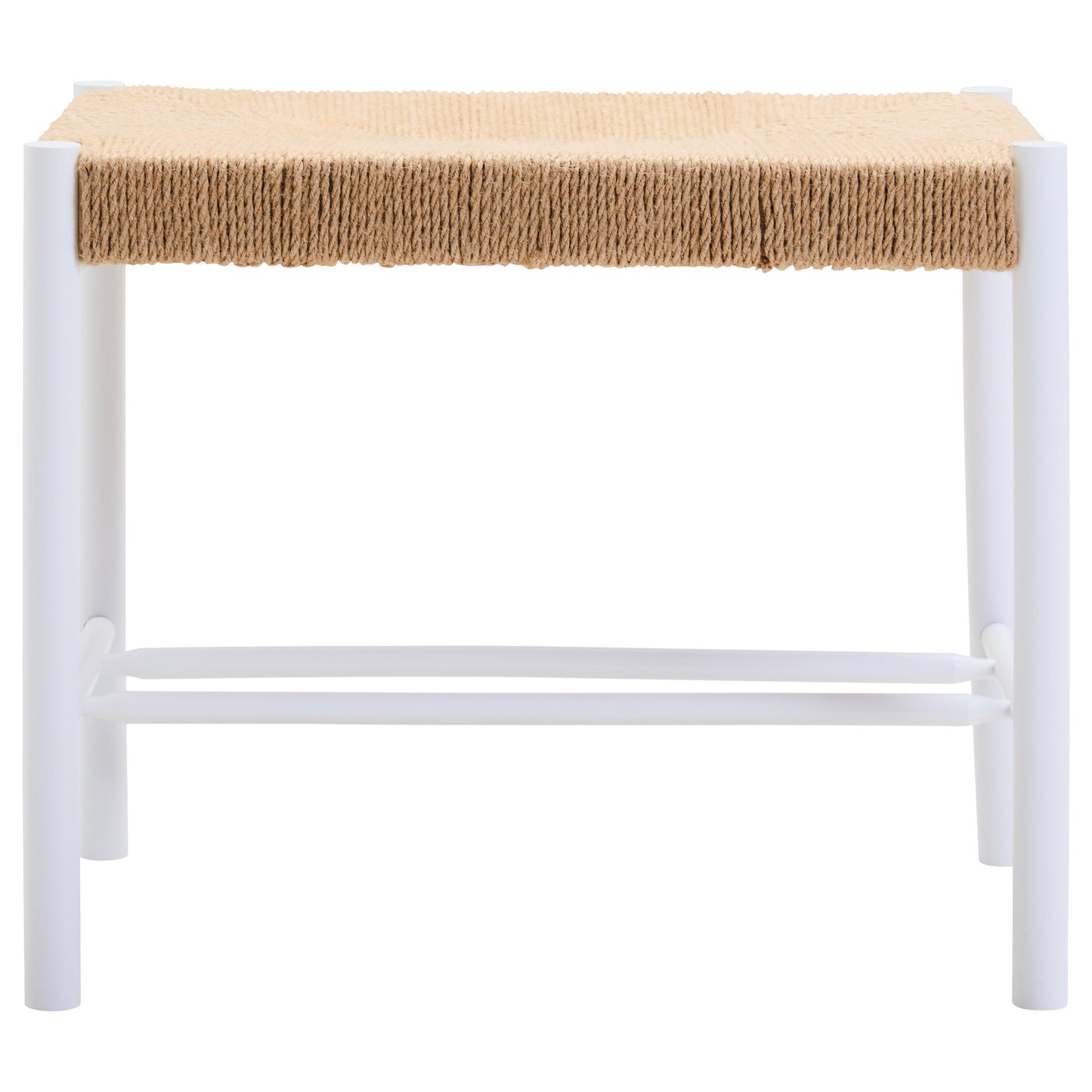 Bali Small Natural Rope and White Wood Bench