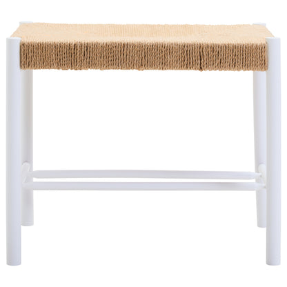 Bali Small Natural Rope and White Wood Bench