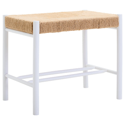 Bali Small Natural Rope and White Wood Bench