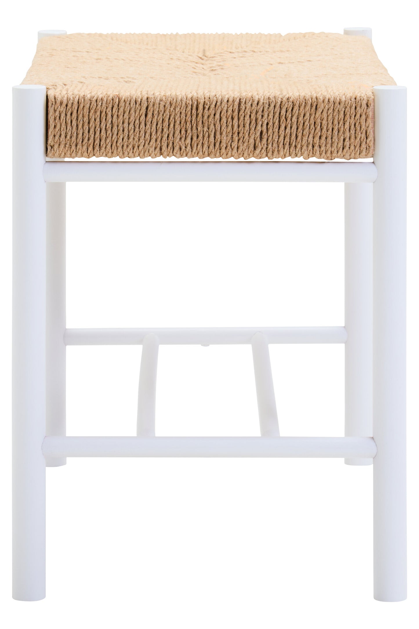 Bali Small Natural Rope and White Wood Bench