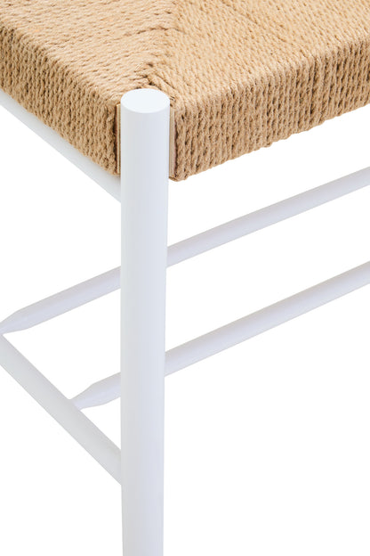 Bali Small Natural Rope and White Wood Bench