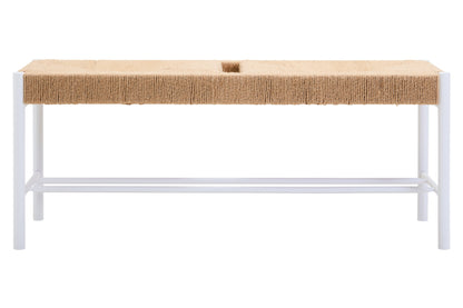 Bali Large Natural Rope and White Wood Bench