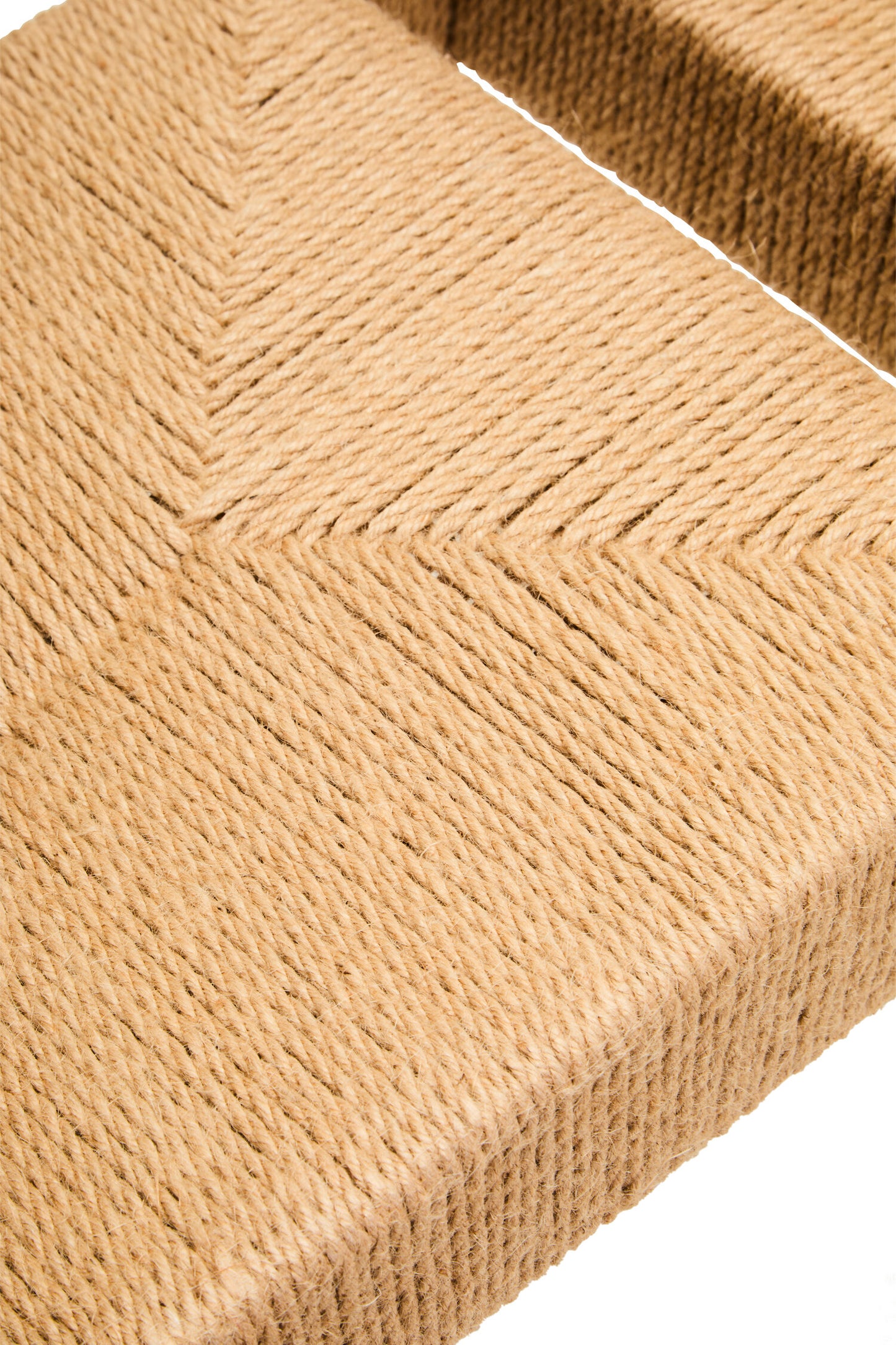 Bali Large Natural Rope and White Wood Bench