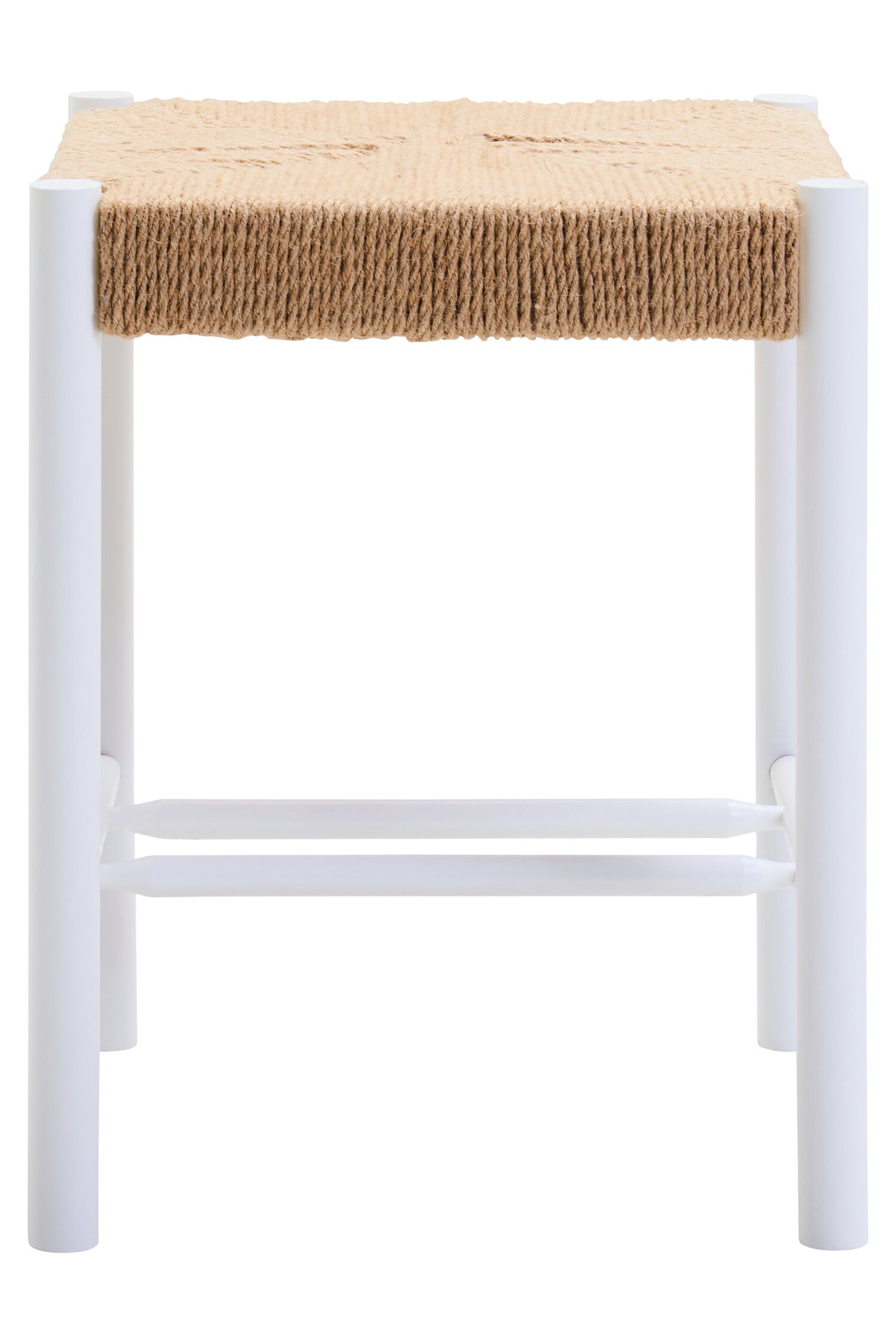 Bali Natural Rope and White Wood Low Stool