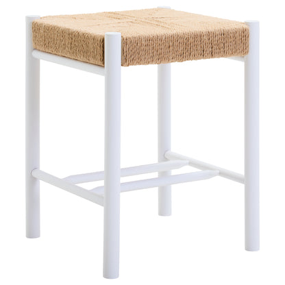 Bali Natural Rope and White Wood Low Stool