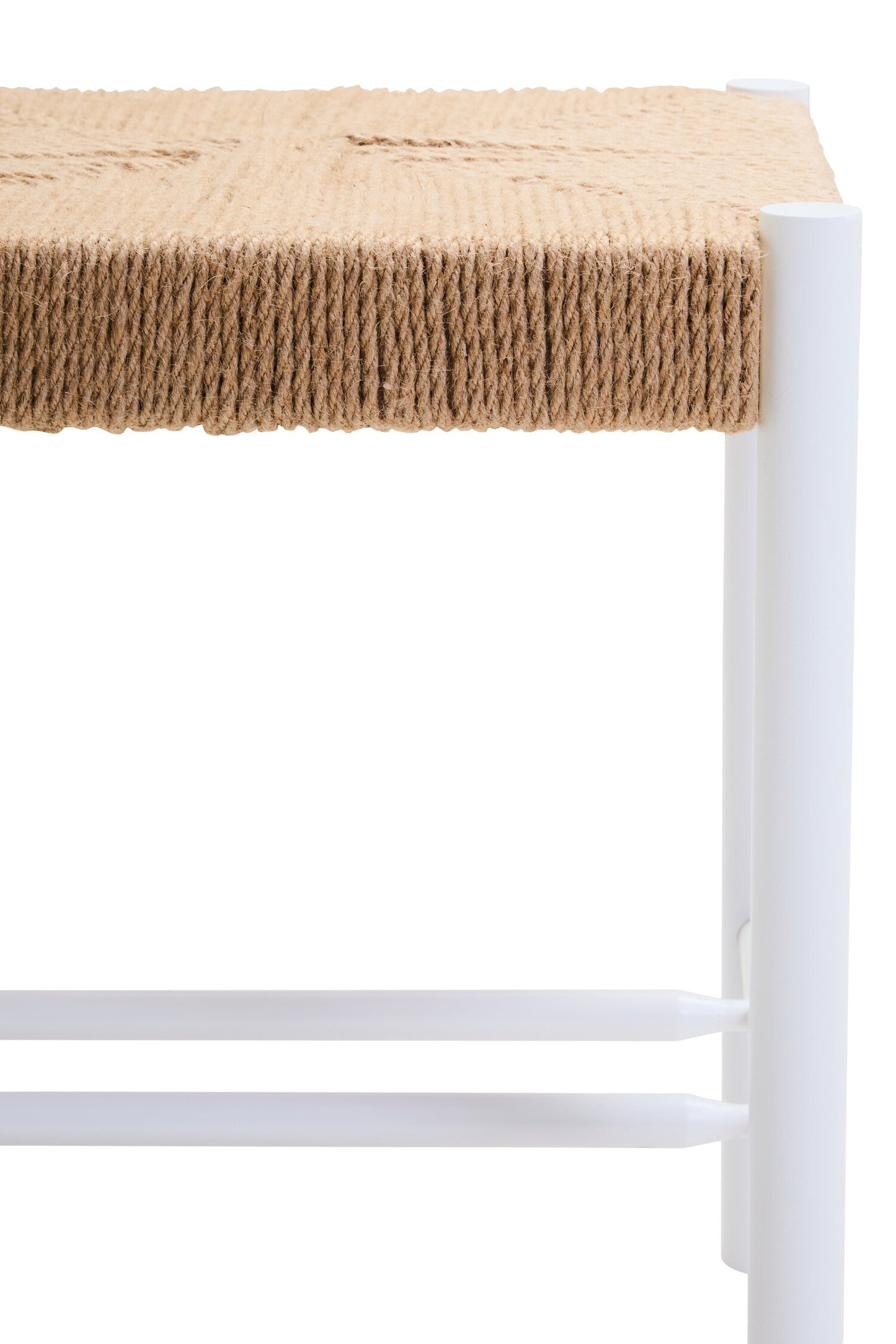 Bali Natural Rope and White Wood Low Stool