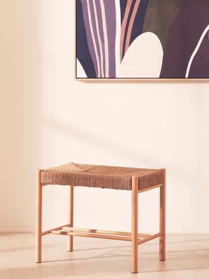 Bali Natural Rope Weave Small Boho Bench