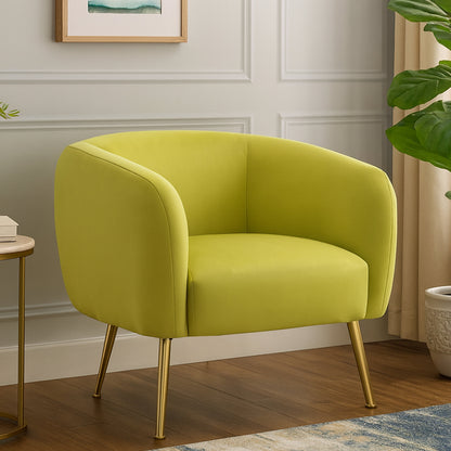 Jasmine Olive Velvet Gold Leg Armchair