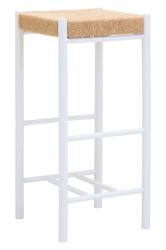 Bali Natural Rope and White Bar Stool