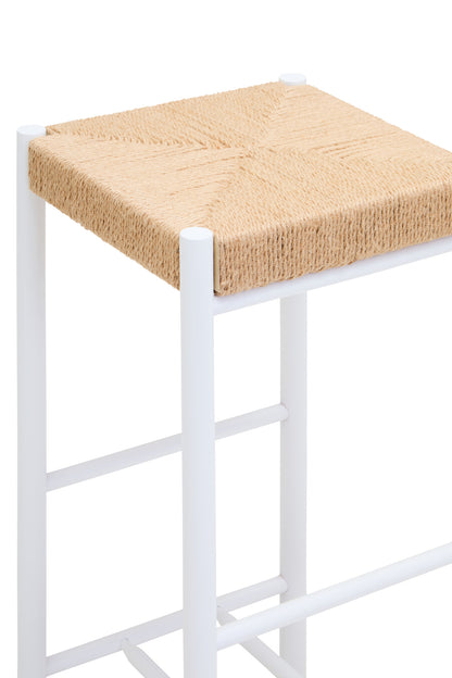 Bali Natural Rope and White Bar Stool