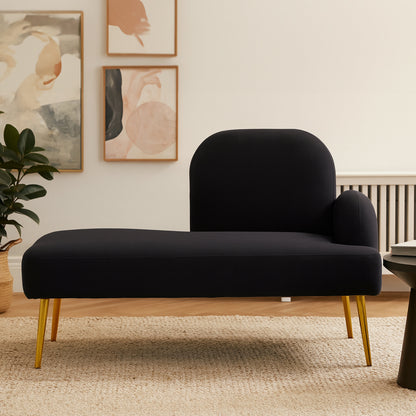 Cleopatra Black Right Hand Modern Chaise Longue
