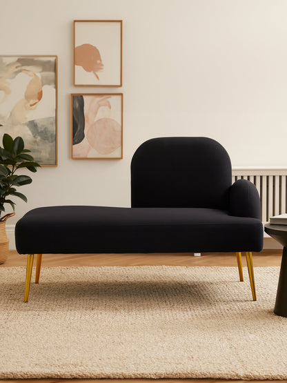 Cleopatra Black Right Hand Modern Chaise Longue