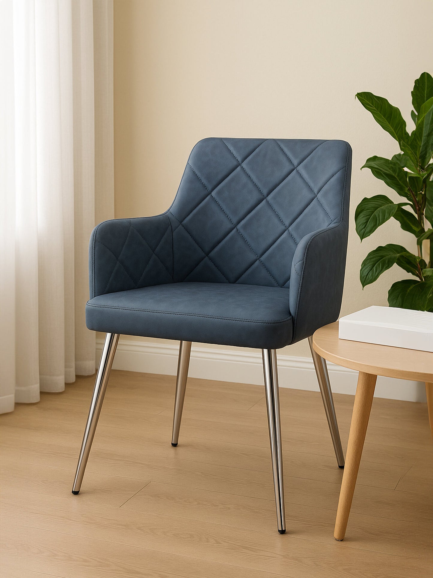 Lorena Dark Grey And Chrome Dining Chair