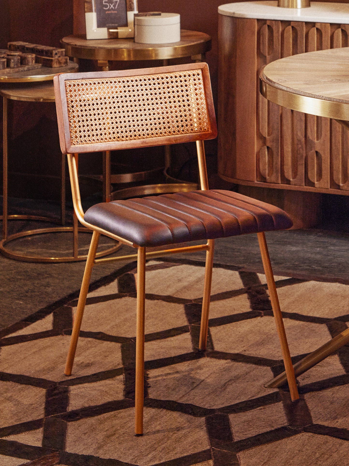 Buffalo Black Leather Dining Chair