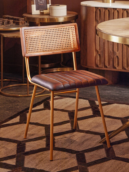 Buffalo Black Leather Dining Chair