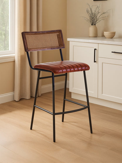 Buffalo Tan Leather Bar Chair