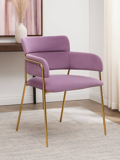 Lorena Pink Velvet Gold Leg Dining Chair