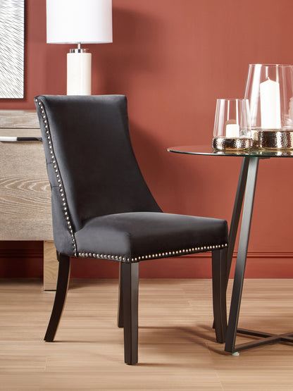 Davenport Luxe Black Velvet Dining Chair