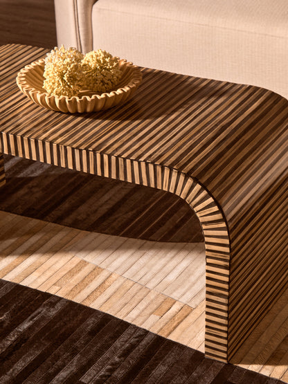 Argentina Bamboo Inlay Curved Coffee Table