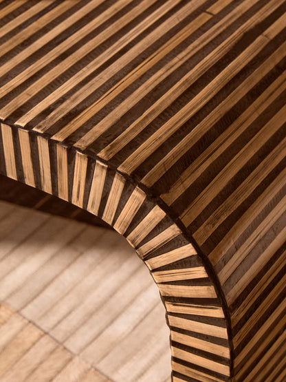 Argentina Bamboo Inlay Curved Coffee Table