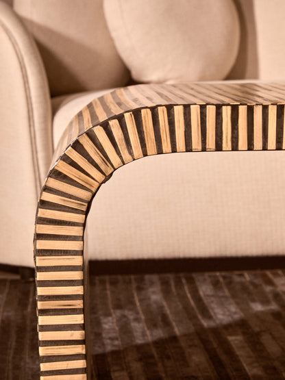 Argentina Bamboo Inlay Curved Coffee Table