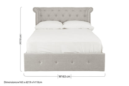 Enola Light Grey Double Ottoman Bed