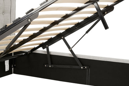 Enola Light Grey Double Ottoman Bed