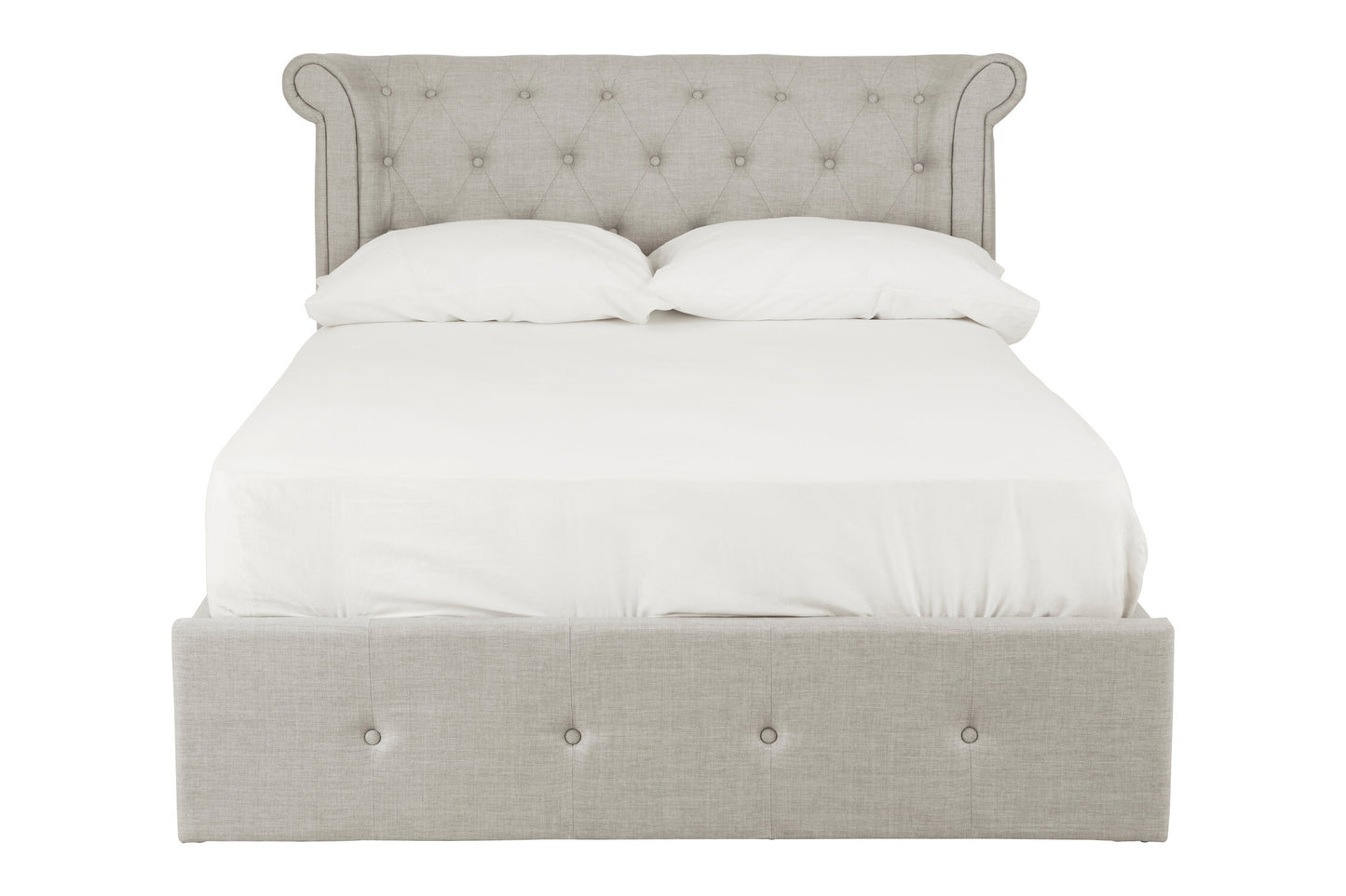 Enola Light Grey Double Ottoman Bed