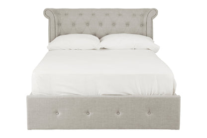 Enola Light Grey Double Ottoman Bed