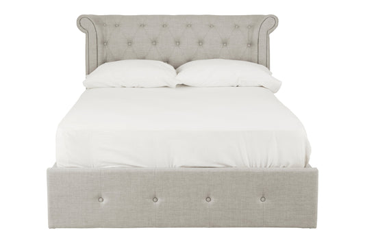 Enola Light Grey Double Ottoman Bed