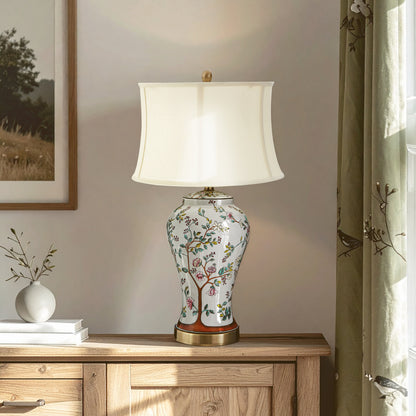 Garden Cream Shade Copper Detail Table Lamp