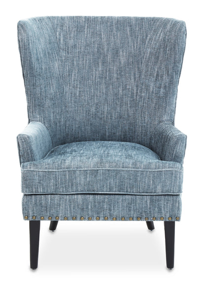 Hunter Blue Wingback Lounge Chair