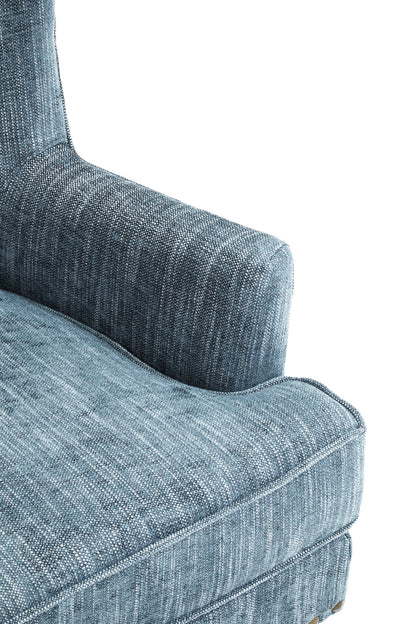 Hunter Blue Wingback Lounge Chair