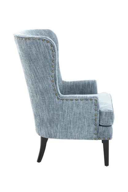 Hunter Blue Wingback Lounge Chair
