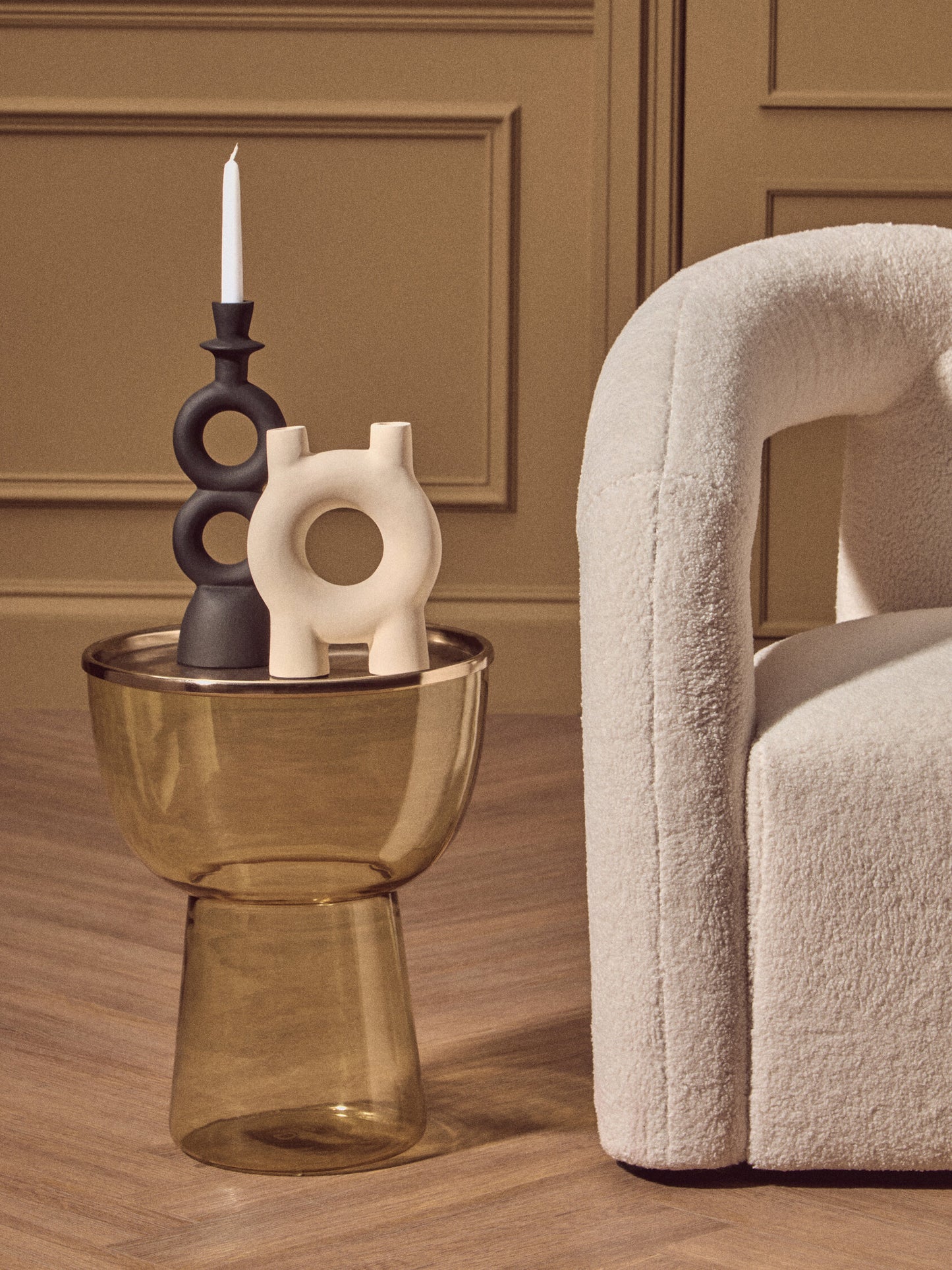Vogue Amber Glass Side Table