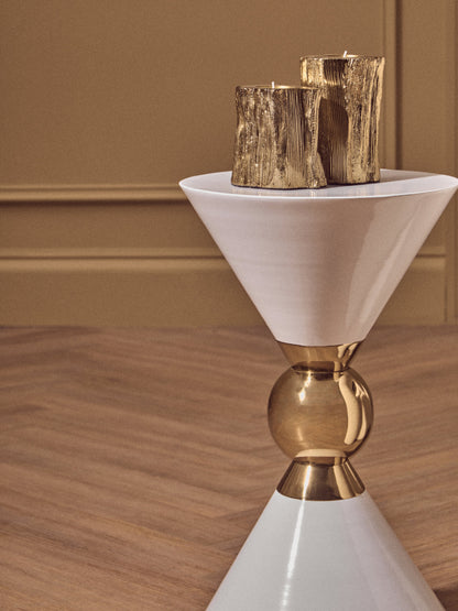 Angelique White And Gold Finish Side Table