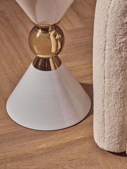 Angelique White And Gold Finish Side Table