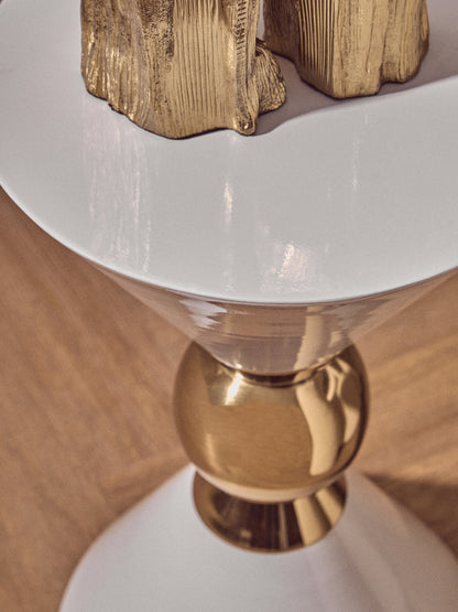 Angelique White And Gold Finish Side Table